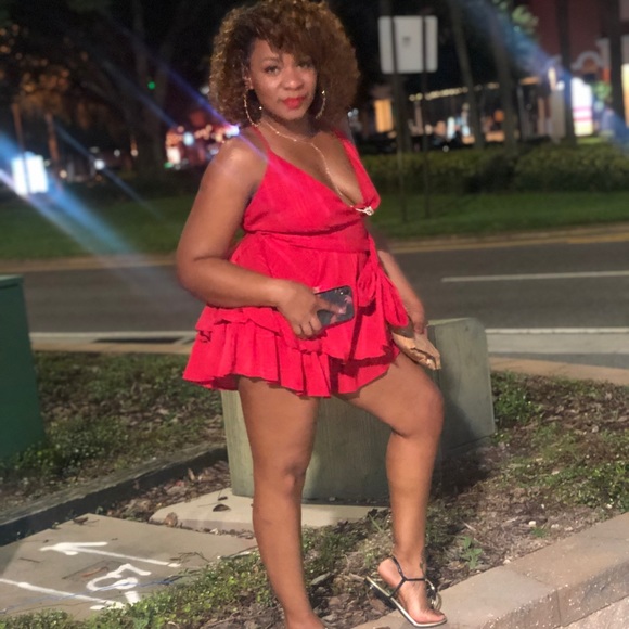 Red Ruffled Romper - Picture 3 of 3